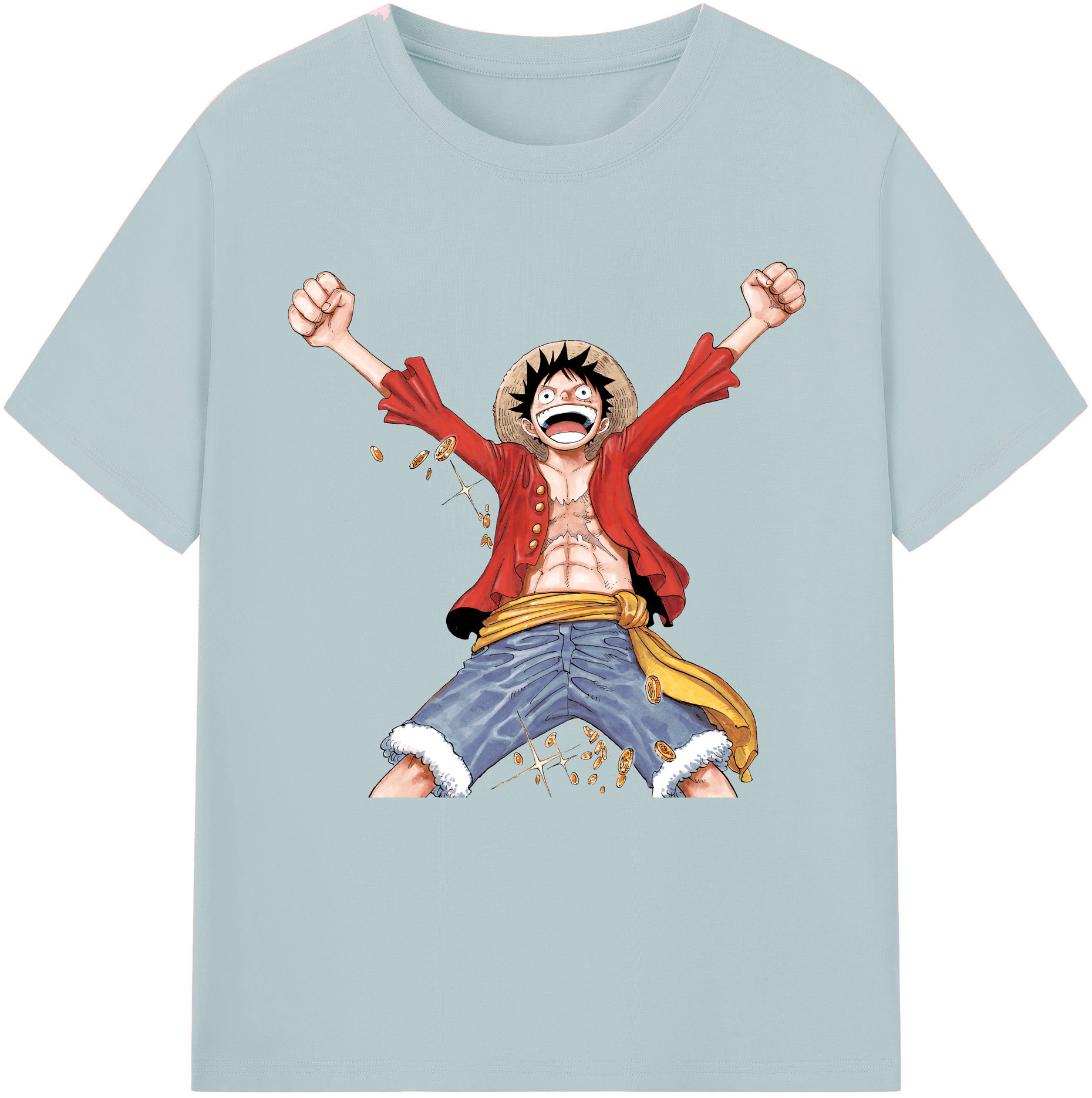 ワンピース モンキー・D・ルフィ ONE PIECE Monkey D. Luffy 綿100％半袖Tシャツ（フロントプリント）